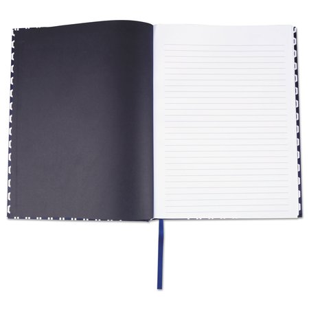 Universal Hardcover Notebook, Wide/Legal Rule, Blue/Hex, 10.25 x 7.68, 150 Sheet UNV66351